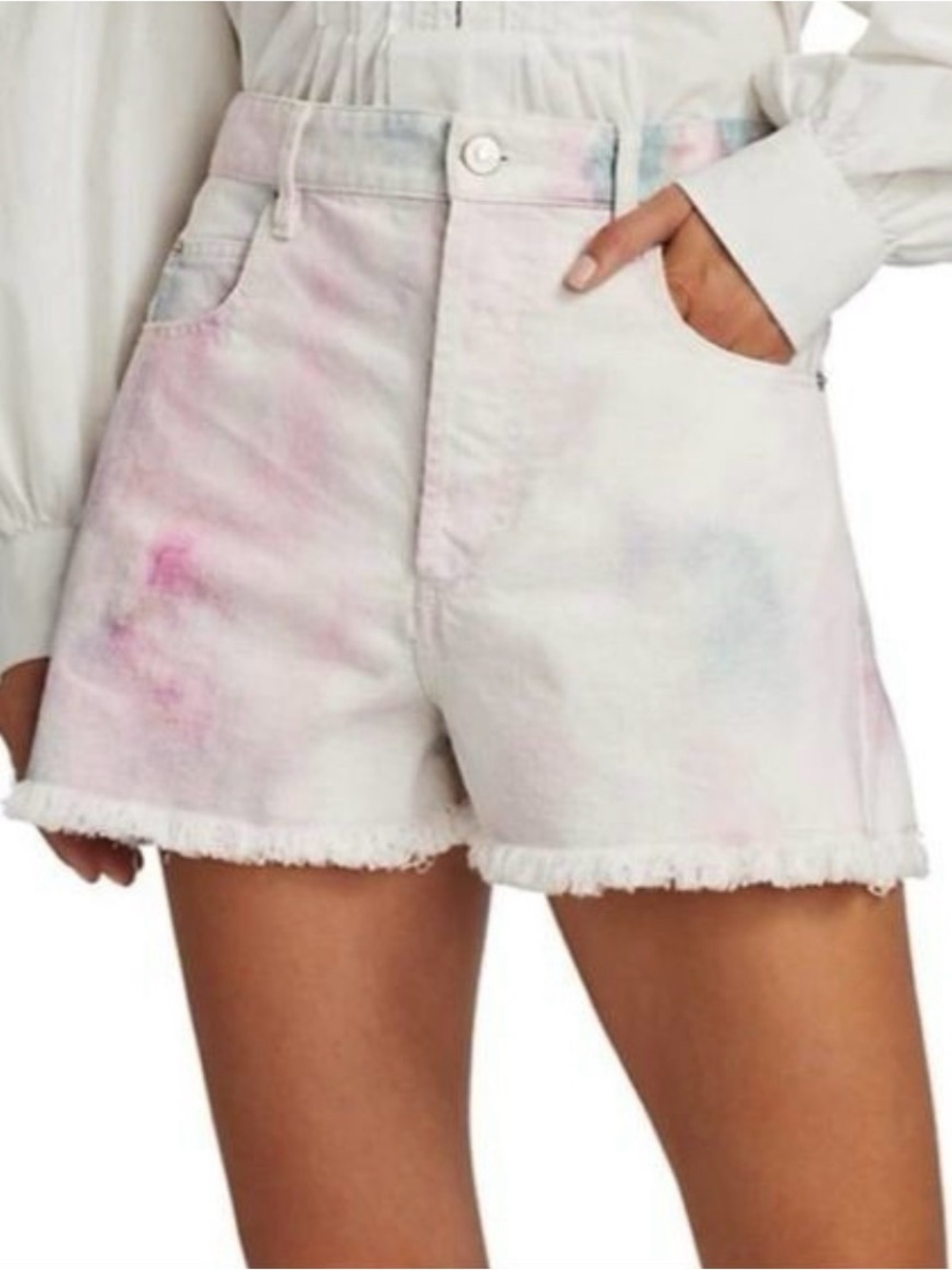 Isabel Marant Étoile Lesiabb Tie-Dye Denim Shorts NWOT Women’s Size 12/42